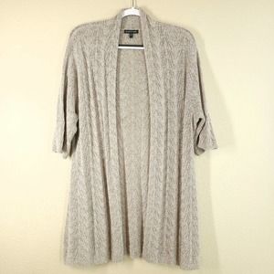 Eileen Fisher Alpaca Wool Silk Open Front Cardigan XL